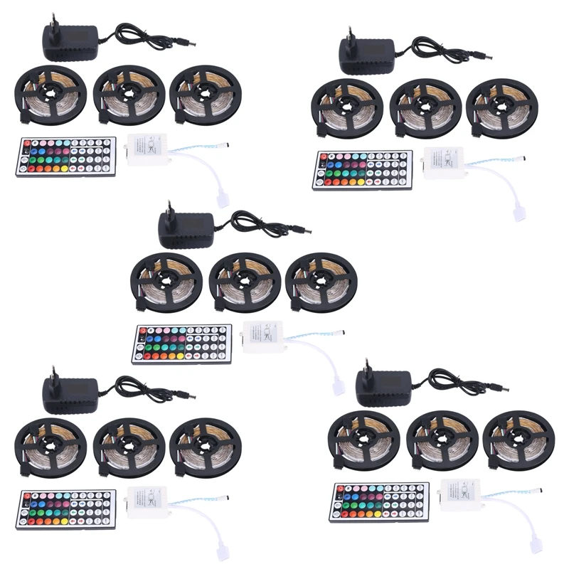

3X 15M LED Strip Lights With 44 Keys Controller Flexible Color Changing RGB Light Strips For Party Decoration EU Plug