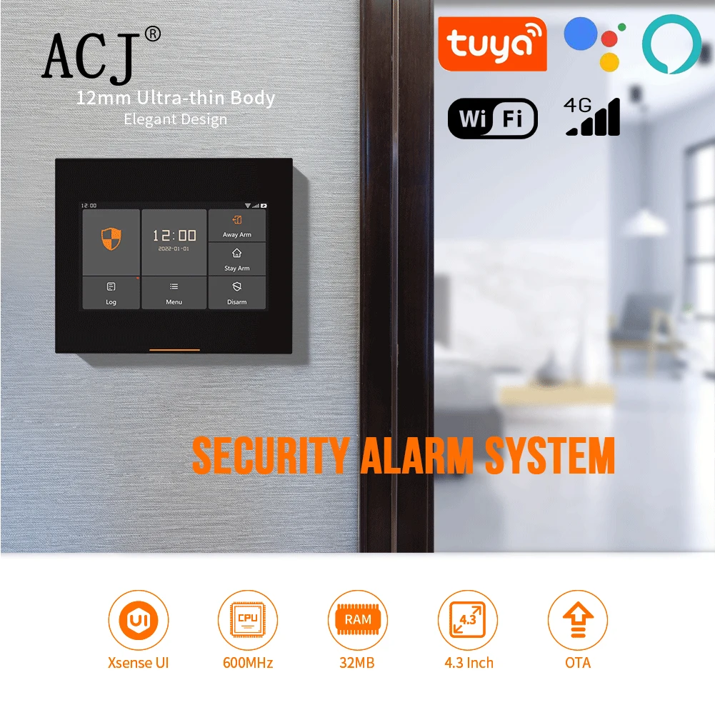 

Tuya Smart WiFi Touch GMS Security Alarm System Host Wireless 433MHz Alarm Burglar Alarm Control Panel for Home Warehouse Shop