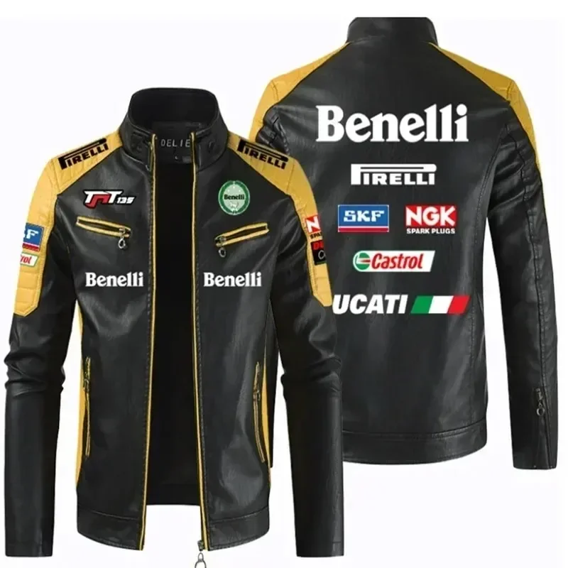 BENELLI мотоциклетная куртка из искусственной кожи с логотипом автомобиля