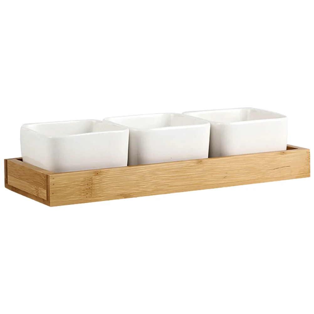 

1 Set Divided Fruit Plates Multi-grid Dish Ceramic Holder Kitchen Fruit Dish Snack Dish