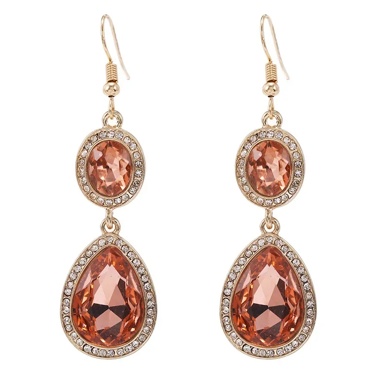 Модные геометрические акриловые серьги из сплава с бриллиантами напрямую от