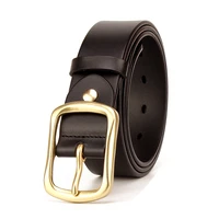 mens classic high quality copper pin buckle leather belt top layer leather belt business mens width 3 8cm designer belt