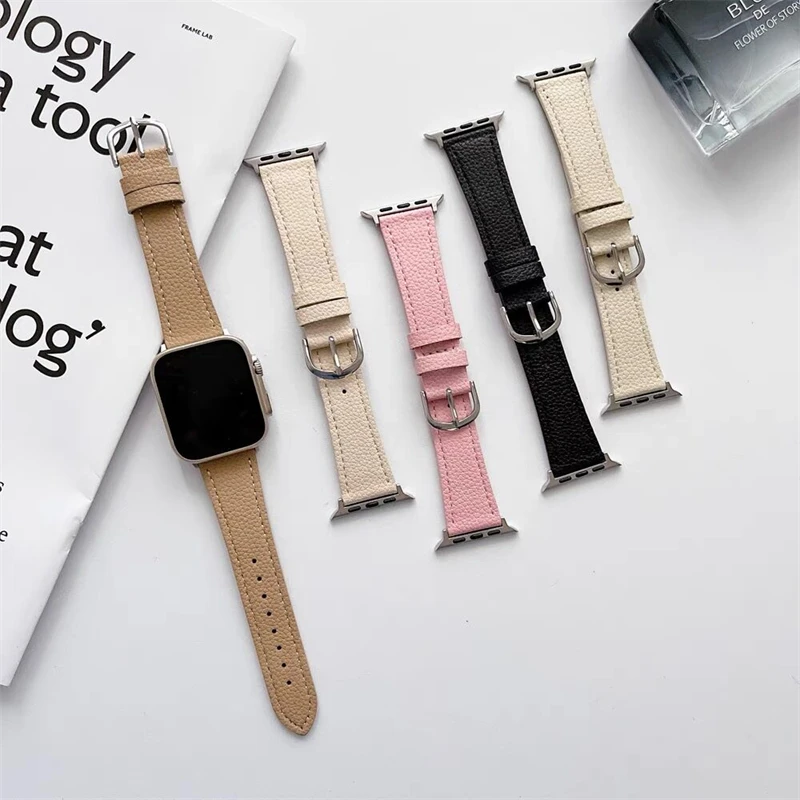 

Leather strap For Apple watch band 45mm 44mm 49mm 41mm 40mm 42mm 38mm wristband correa bracelet iWatch series ultra 3 5 6 SE 7 8