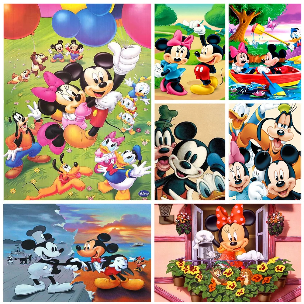 

Алмазная вышивка «Дональд Дак», картина с изображением Микки и Минни Мауса, мозаика из мультфильма «Стразы», алмазная вышивка, украшение для дома, 5D