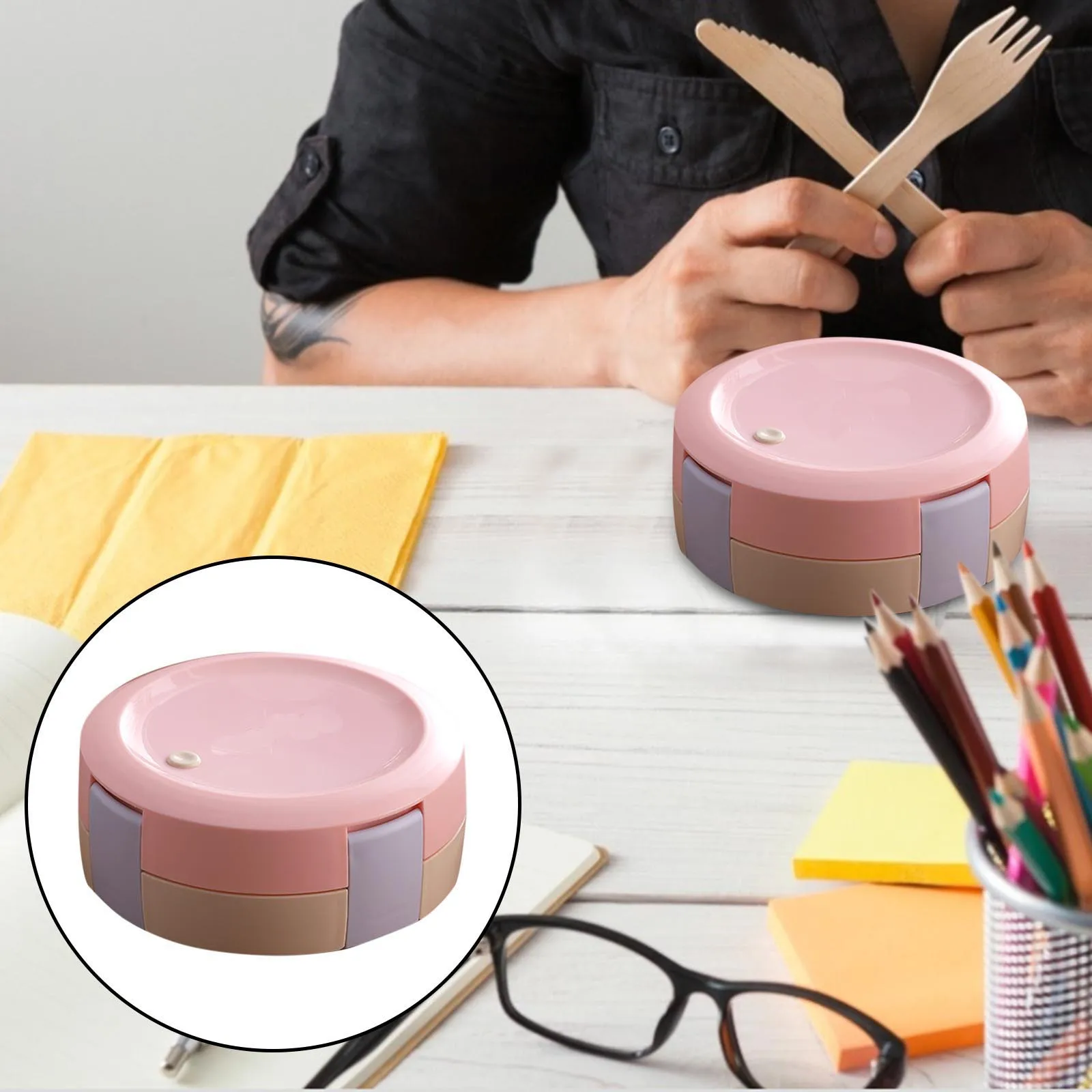 

Round Lunch Box Separate Steel Box Box Food-Storage Stainless Lunch Lunch Container Prepping Small Containers with Lids