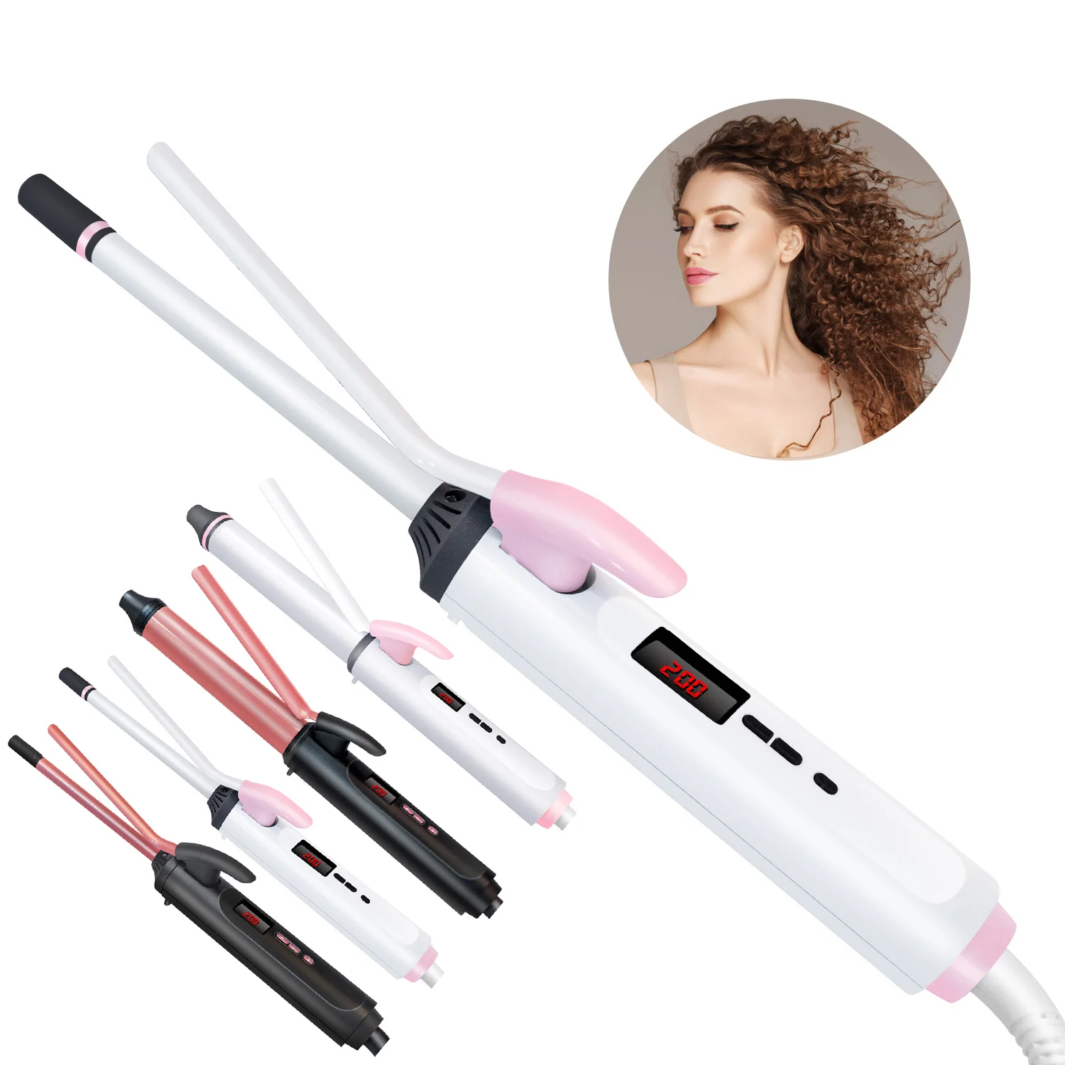 Hair Curling Iron Hair Curls Waves 9mm/26mm Curling Wand for Hair Curlers Waver Electric LCD Display Hair Flat Iron Styling Tool