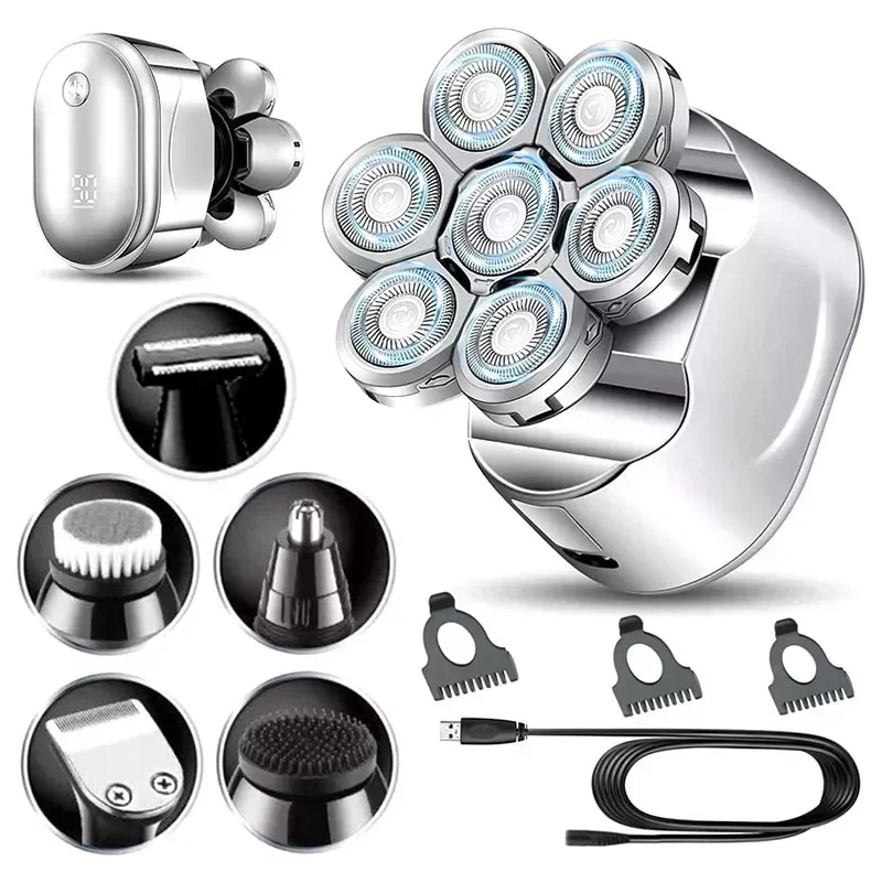 

NEW2023 in Grooming kit shaver for men hair trimmer beard wet dry facial body bald head shaving machine sonic home appliance