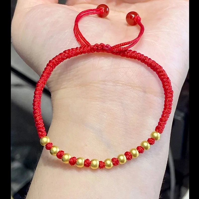 1 шт. браслет из чистого 999 пробы желтого золота 24 карата для женщин 4 мм матовый