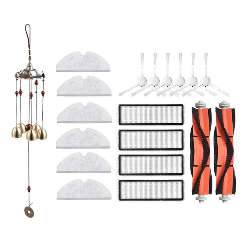 

2 Set Main Brush Side Brush Mop Cloth Replacement Hepa Filter For Xiaomi Mijia - 1 Set 15Pcs & 1 Set 18Pcs