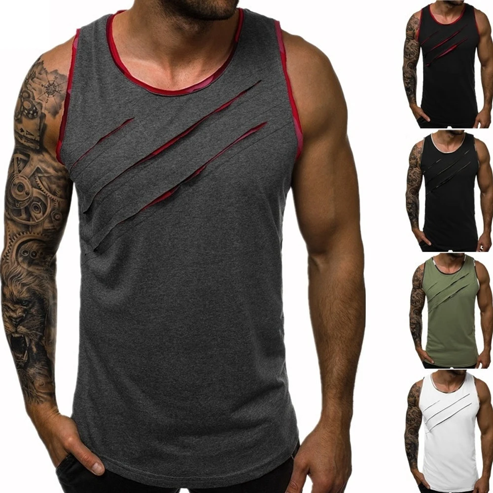 

Men's Vest Sleeveless Camouflage Personality Fitness Vest O-neck Gymclothing T-shirt Summer Tank Top Undershirts