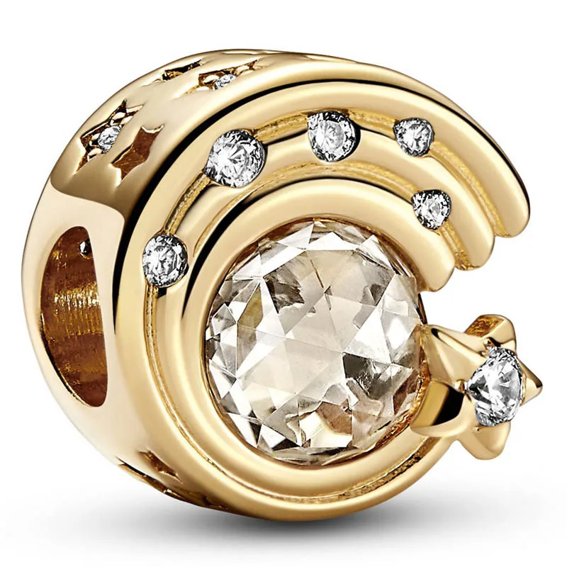 

Оригинальные бусины-подвески в виде полумесяца, подходят для женских браслетов Pandora из стерлингового серебра 925 пробы, ювелирные изделия для рукоделия