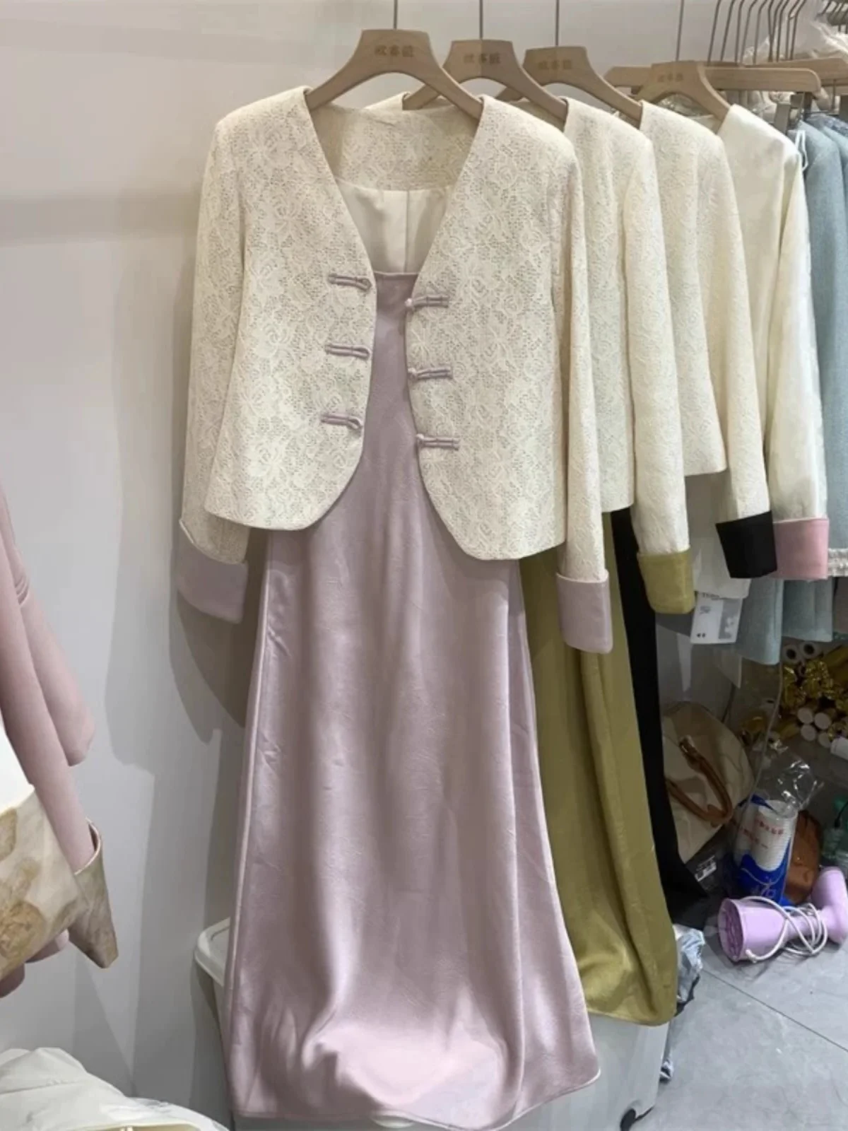 Верхняя одежда с пряжкой в китайском стиле комплект из двух предметов новинка