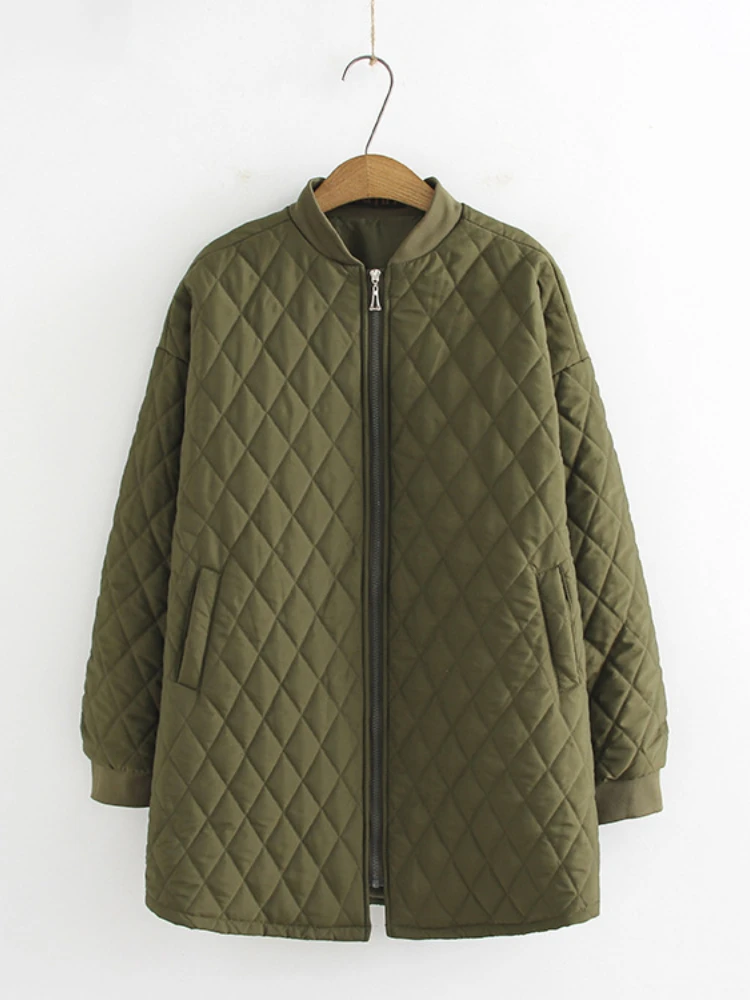 

Winter Jacket Women Women Autumn Winter Loose Casual Women's Cotton Clothes Round Neck Solid Color Warm Coat Winter Jacket Women