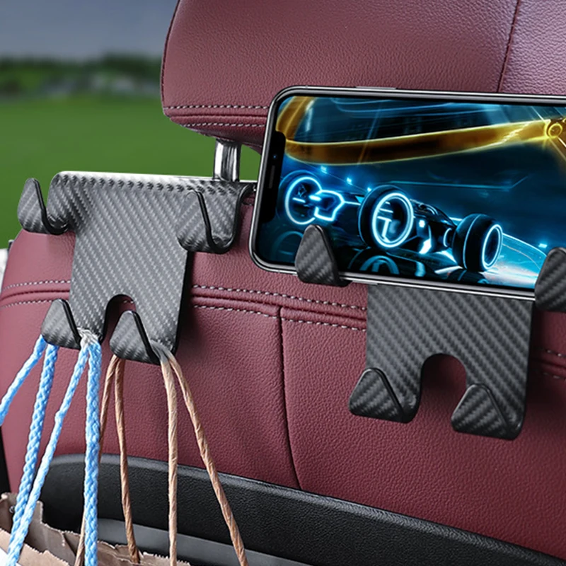 Крючок на подголовник автомобильного сиденья из углеродного волокна