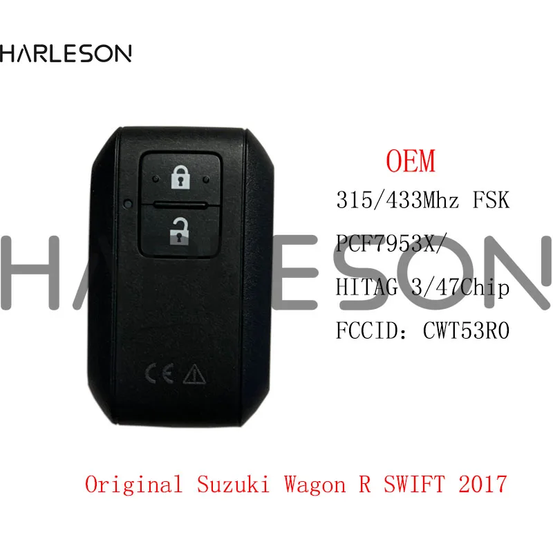 

2btns Smart Card Remote Car Key 315MHz 433.92MHz For Suzuki Wagon R SWIFT 2017 with PCF7953X HITAG 3 47 CHIP No Emergency Key