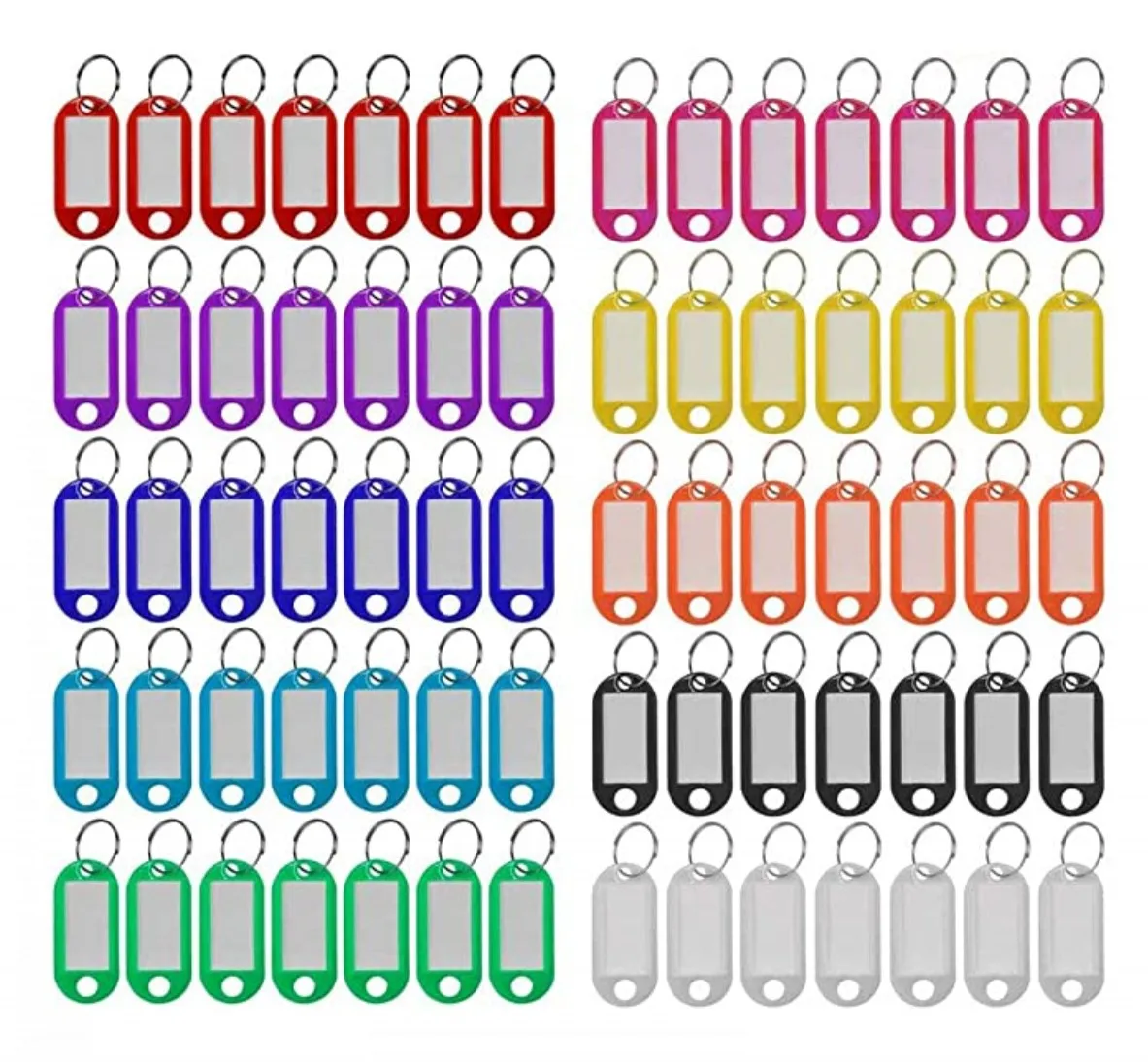 Ярлык для ключей, пластиковый, цветной, с пронумерованным именем, для багажа, 50 шт./лот