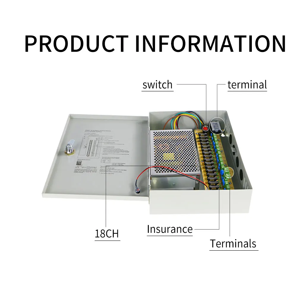 Блок питания для камеры видеонаблюдения 9 каналов 12 В постоянного тока 10 А 20 30