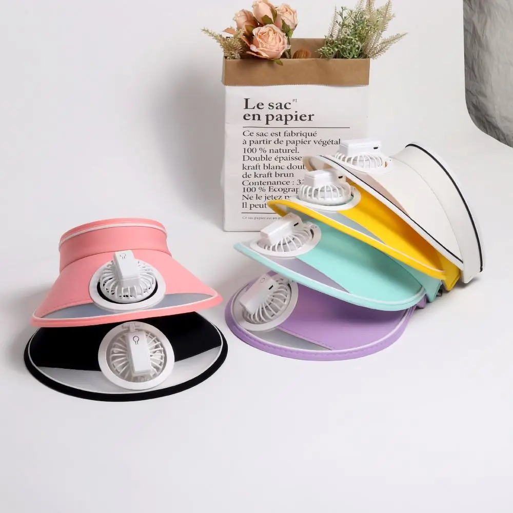 

1pc Multicolor USB Rechargeable Summer Fan Cooling Cap Children Outdoor Fans Inserted Top Hat Sunscreen Hat