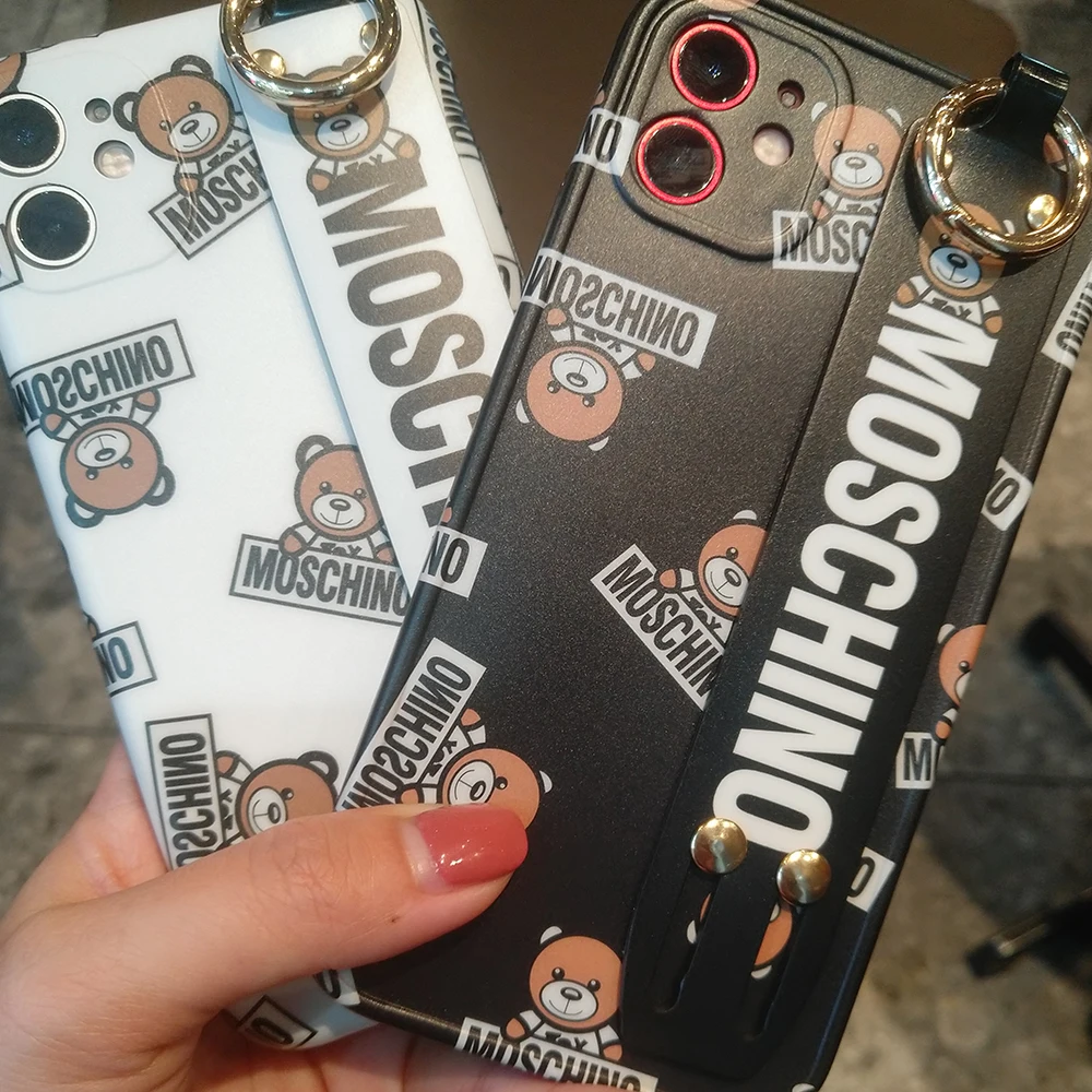 

MOSCHINO bear Подходит для iphone13promax iphone 12 мобильный телефон case xr7 8p, мягкий чехол для iPhone 13 Pro Max