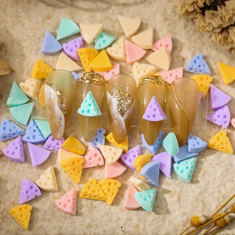 

50 шт. Новый сыр ногтей пицца арбуз однотонный трехмерный хлеб отличная Смола Макарон прекрасные ювелирные изделия