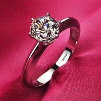 never fade white gold color rings women high quality zircon imitated diamond original tibetan silver wedding band bridal jewelry