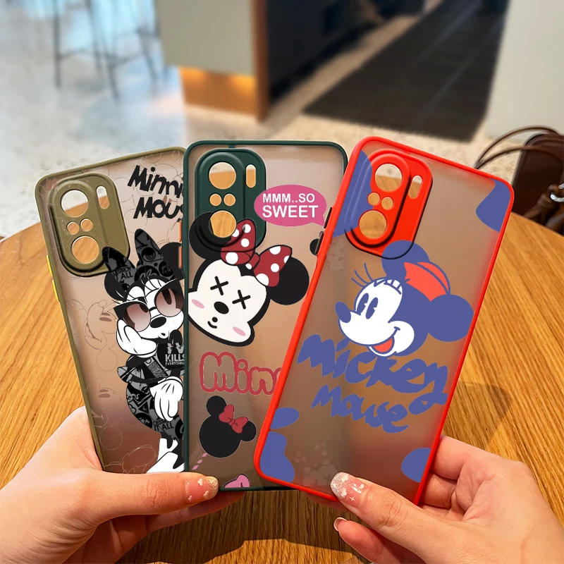 

Minnie Mouse Disney Cute Case Phone For Xiaomi Redmi 9A 10C 9T 9C Note 11 10 9 8 7 Pro 5G Frosted Translucent Matte Cover