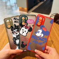 minnie mouse disney cute case phone for xiaomi redmi 9a 10c 9t 9c note 11 10 9 8 7 pro 5g frosted translucent matte cover