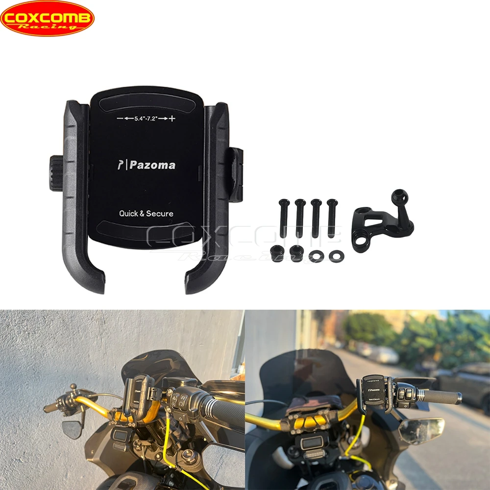 

Держатель для телефона на руль, держатель для мобильного телефона, вращающийся на 360° кронштейн для Harley Softail Touring Trike Sportster 2000-2023