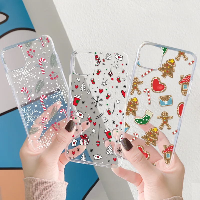 Hot Christmas Style Case For Xiaomi Redmi Note 8T 9T 10 11S 9 8 7 12C 10C Pro 9C 9S 10S 9C NFC 9A K20 K40 Transparent Soft Cover