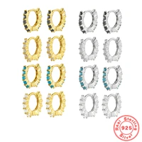 6mm european and american 925 sterling silver mini hoop earrings for women zircon opal multicolor zircon earrings jewelry