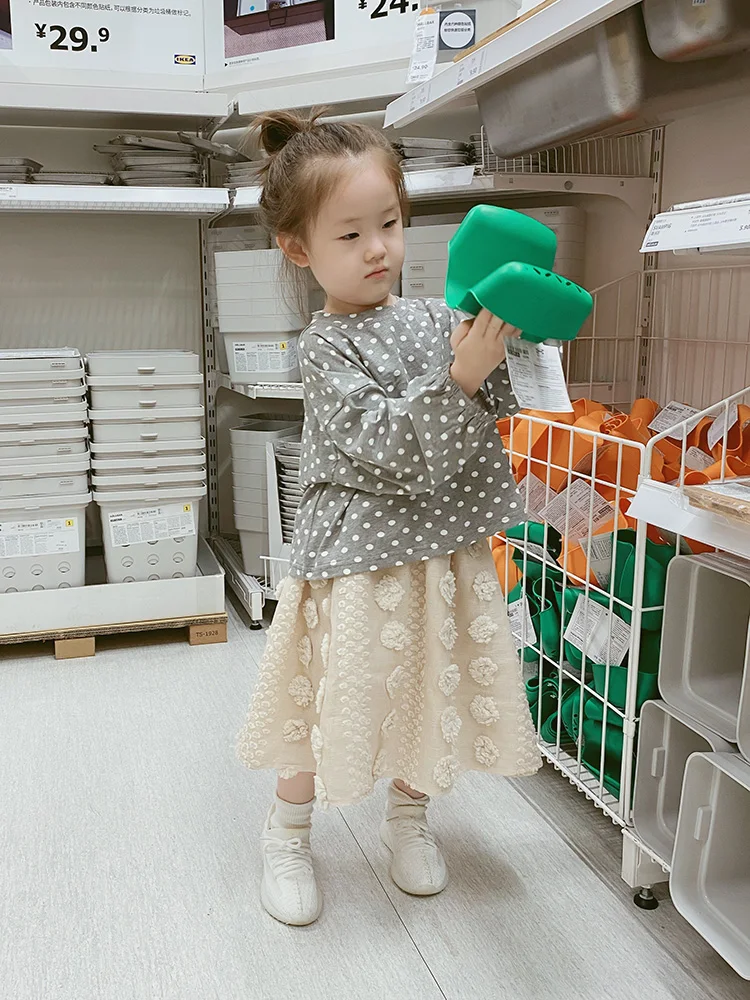 imakokoni apricot flower skirt original design Japanese lady cute fashion girl skirt little girl clothes girls skirt for kids