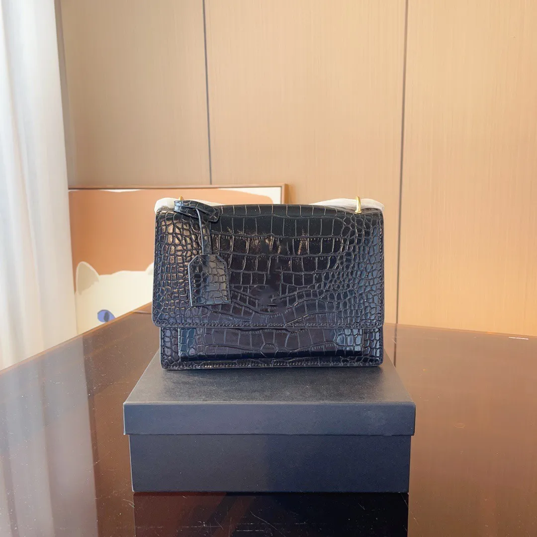 

2023 Designer luxury Shoulder Bag Genuine Leather Women Handbags Brand Chain Purse Luxury Alligator Snake Pattern Crossbody Bag