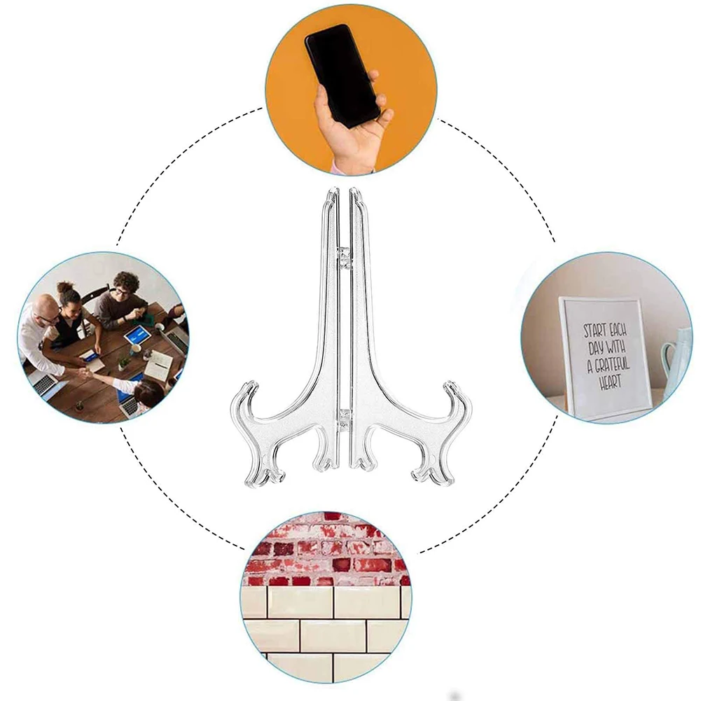 

Anti-Slip Collection Rack Display Stand Rack 5pcs Display Plate Stand For Easel Photo Picture Frame Decorative