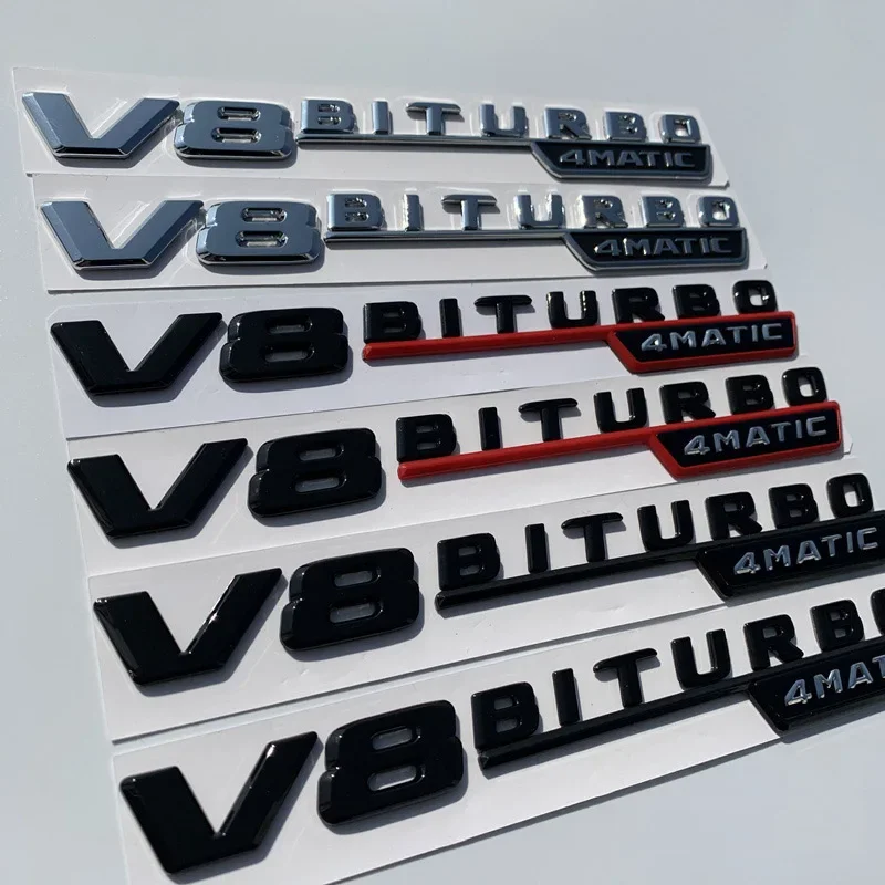 Глянцевая черная эмблема V8 BITURBO 4matic логотип Turbo стильная наклейка для Mercedes Benz C63
