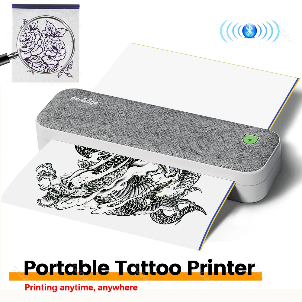 

Perpage A40 Tattoo Stencil Transfer A4 Printer Machine USB Bluetooth Mobile Maker Line Drawing Document Printing with Papers