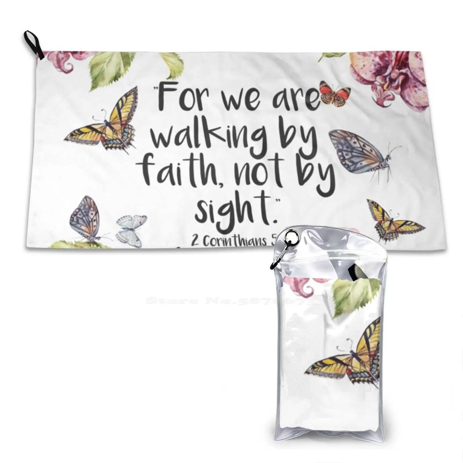 Мягкое быстросохнущее пляжное полотенце 2 Коринтианс 5: 7 Библия тексты Jw