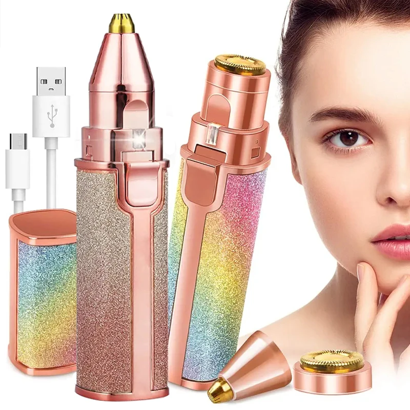 Portable 2 IN 1 Electric Epilator Eyebrow Trimmer Female Bod