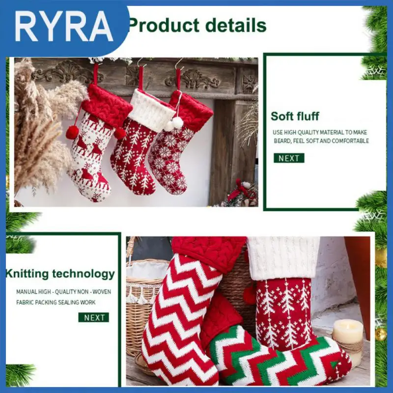 

2022 New Year Christmas Stocking Sack Xmas Gift Candy Bag Noel Christmas Decorations For Home Navidad Sock Christmas Tree Decor