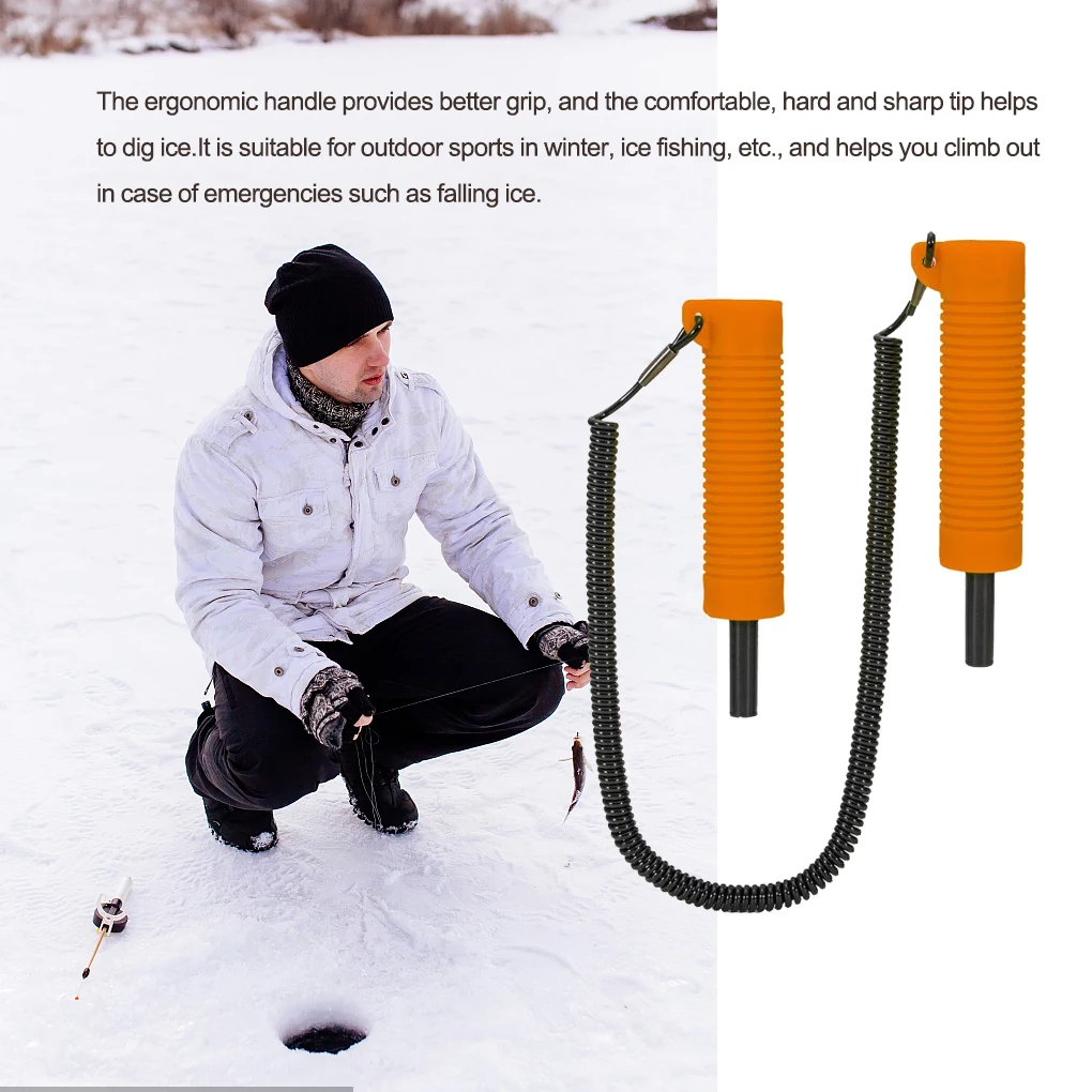 

Противоскользящий аварийный ледокол для рыбалки, прочное выдвижное защитное снаряжение, прочное зимнее оранжевое снаряжение для пешего туризма
