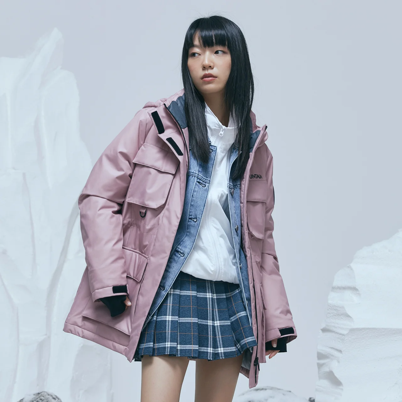 Metersbonwe Winter Women Hooded Cargo Down Jacket Gray Duck Down Female Warm Outdoor Snow Protection Down Coat Brand Thick Coat