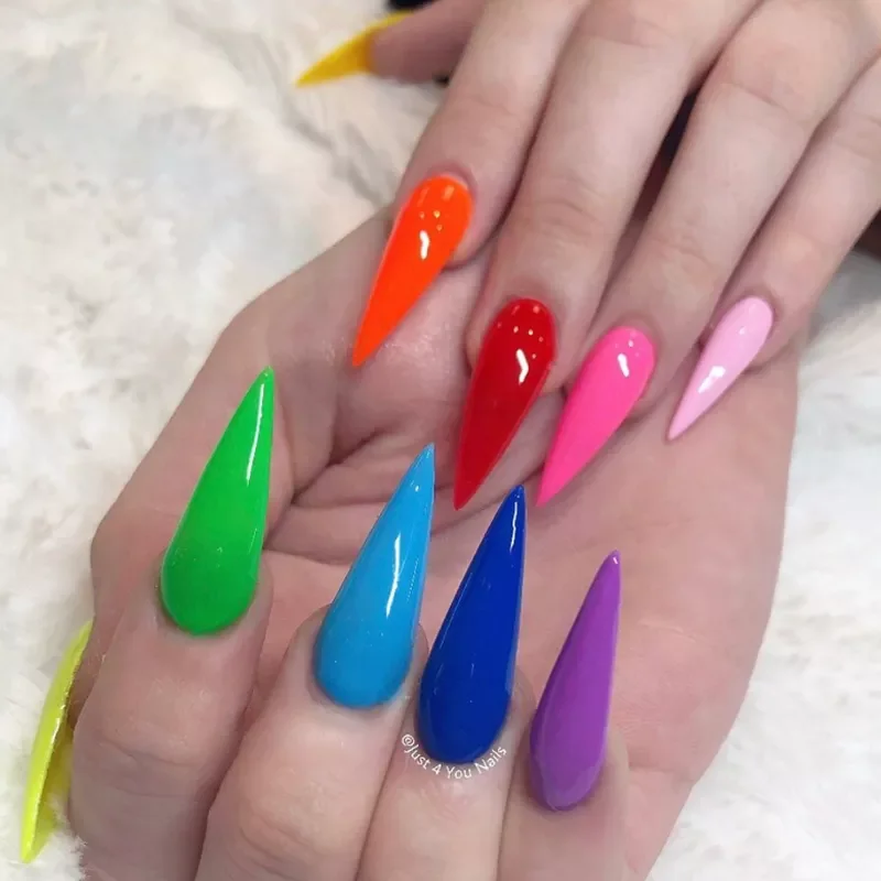 

NEW2023 Solid Color Fake Nails Full Cover Pink White Long Stiletto Press on Nails Tips Acrylic Finger Manicure Matte False Nail