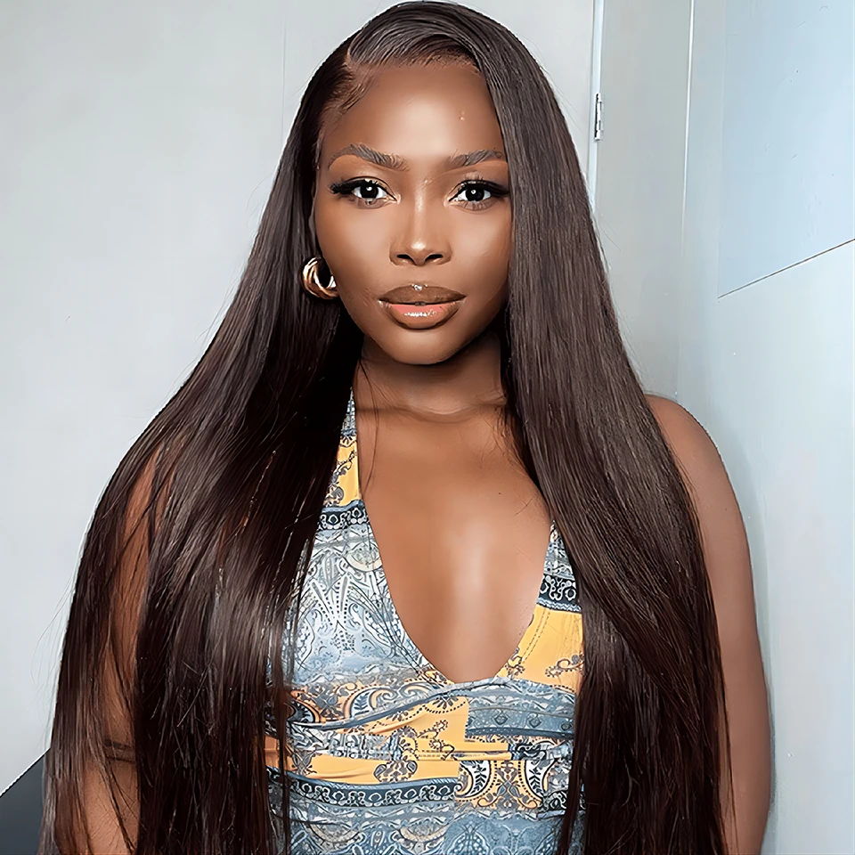 SVT Chestnut Dark Brown Lace Frontal Wig Chocolate Brown Straight Lace Front Wigs Human Hair 13x4 Lace Frontal Wigs For Women