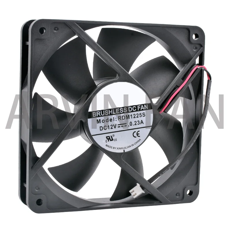 Вентилятор RDM1225S, 12 см, 120 мм, 120x120x25 мм, 12025, 12 В постоянного тока, а, 2 провода, 2 контакта, перевернутый вытяжной тип, охлаждающий вентилятор для шасси, источник питания