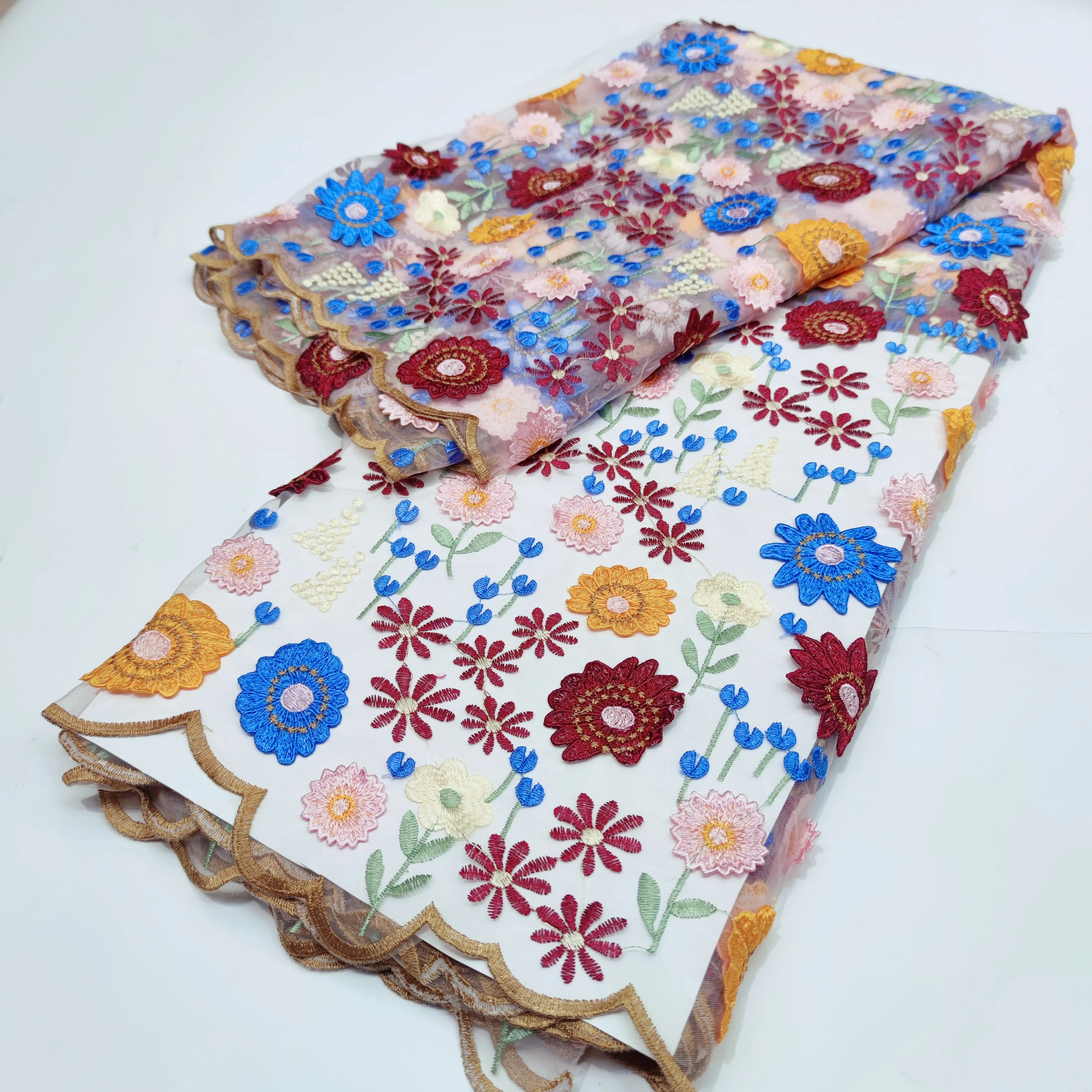 

Африканская Кружевная Ткань 5 ярдов 2022 Высококачественная вышивка Французский тюль кружевной материал нигерийское вечерние жево ткань для...