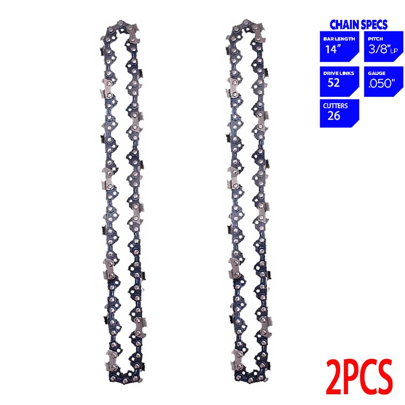 

1/2/3/4/6 шт. 14-дюймовая цепь для бензопилы 3/8 "LP 52, приводные звенья 0,050 дюйма, калибр для замены аксессуаров для электрической цепной пилы