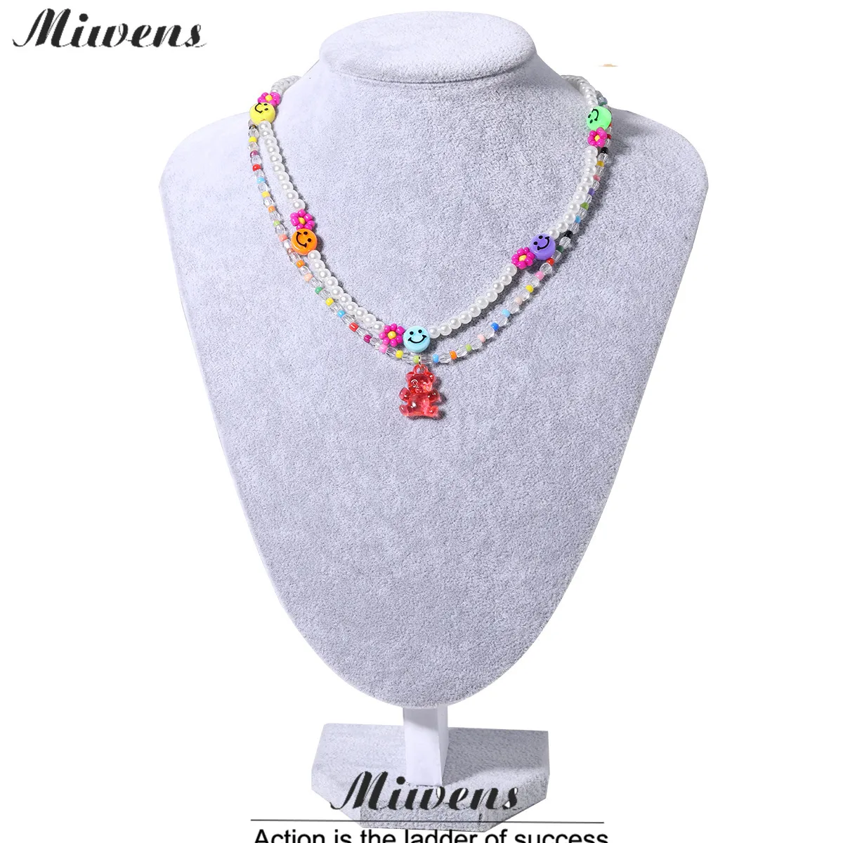 Miwens новый богемный красочный акриловый чокер с искусственным жемчугом ожерелье