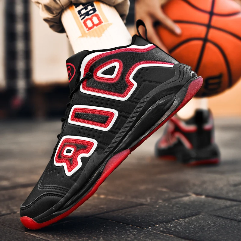 Brand Professional Men's Basketball Shoes Basketball Sneakers Anti-skid Leather High-top 39-46 Breathable Male Basketball Boots