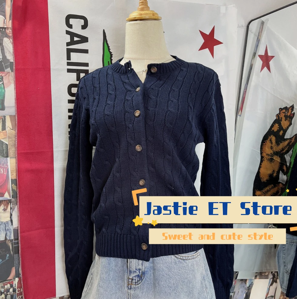 Осенне-зимний свитер на пуговицах с v-образным вырезом винтажный милый кардиган в