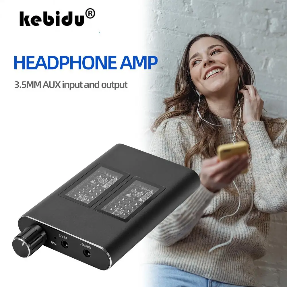 Class-A Headphone Amplifier 16-150 Ohm HiFi Earphone Amp Adjustable Audio Amp With 3.5mm Jack Cable For Phone Music Player