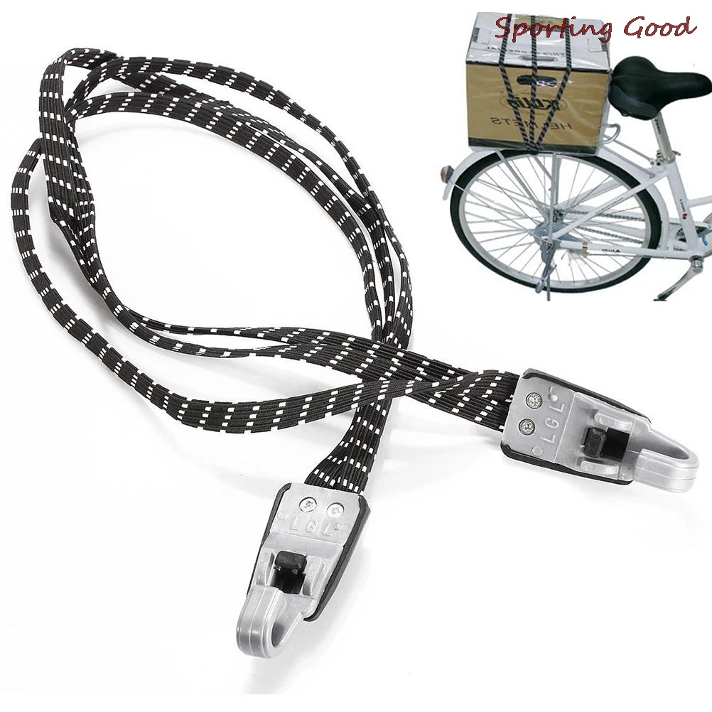 

Bicycle Luggage Stacking Rope MTB Banding Bungee Elastic Cord Strap Tie Fixed Band Hook Black color 69cm